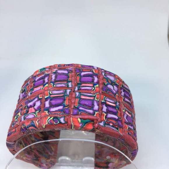 Handmade Polymer Clay Bracelet, Handmade Jewelry, Bangle Bracelet - Picture 3 of 3